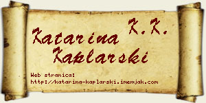 Katarina Kaplarski vizit kartica